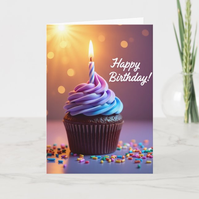 Striped Candle Treat Card (Front)
