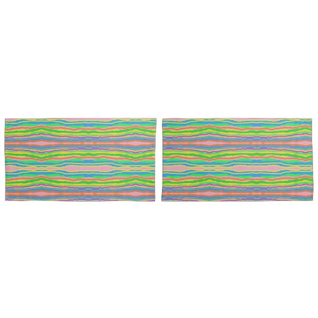 Striped candy colored pillow cases (Front-Set)