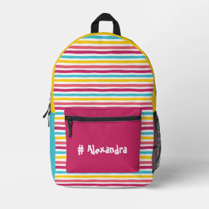 #Striped Candy! Fun Colorful Color block Happy  Printed Backpack