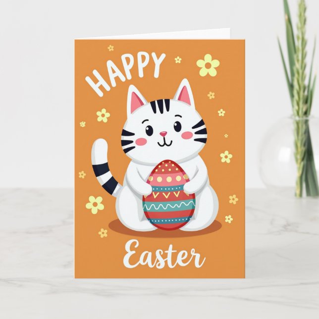 Striped Cat Celebration Card (Front)