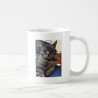 Striped cat coffee mug