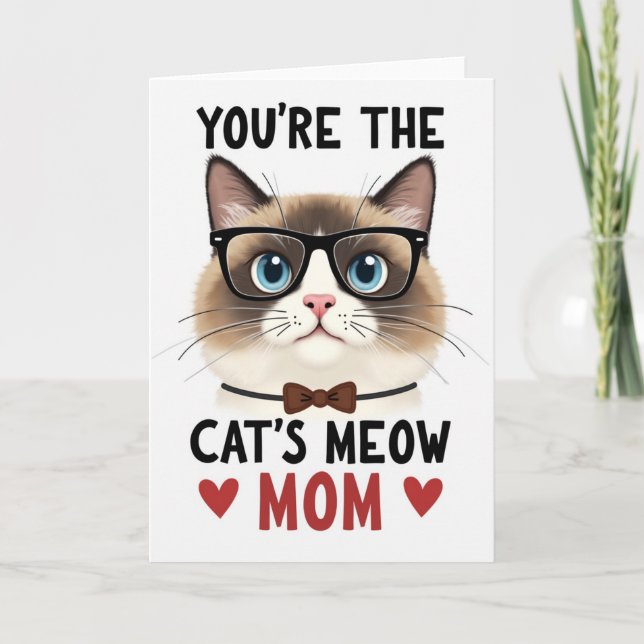 Striped Cat Mom Card (Front)