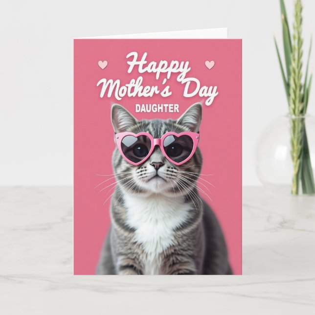Striped Cat Sweet Day Card (Front)