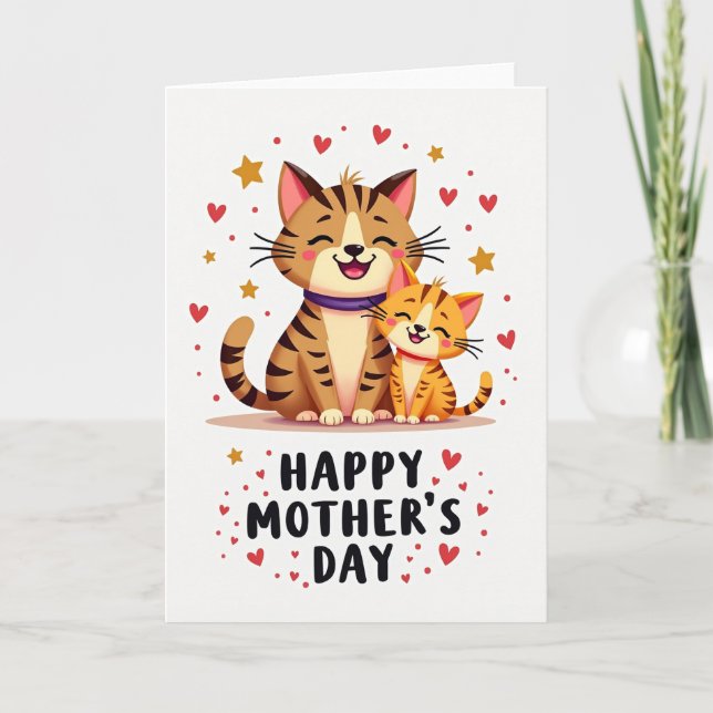 Striped Cats Happiness Card (Front)