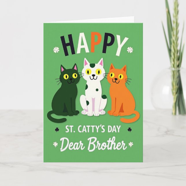 Striped Cats Happy Card (Front)