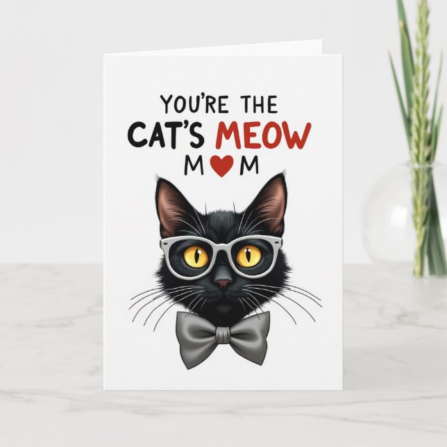 Striped Cats Meow Greeting Card (Front)