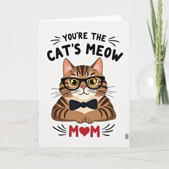 Striped Cats Meow Mom Card (Front)
