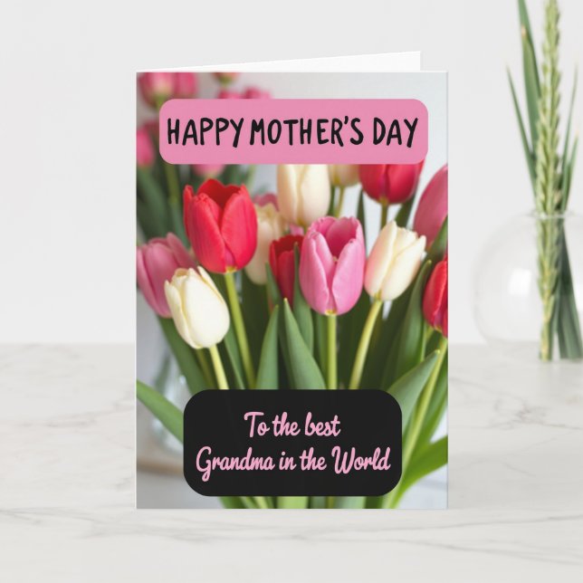 Striped Celebration Flower Card (Front)