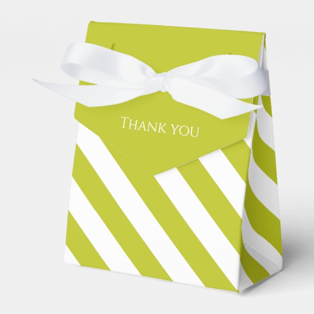 Striped Chartreuse  Favor Boxes (Front Side)