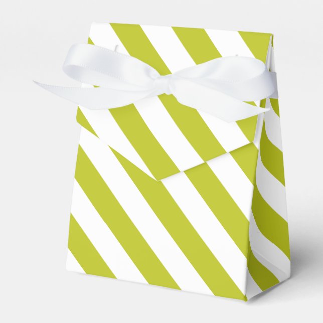 Striped Chartreuse  Favor Boxes (Front Side)