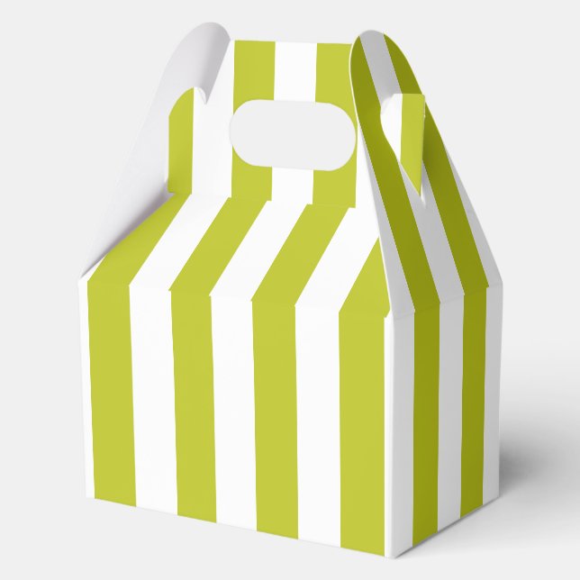 Striped Chartreuse  Favor Boxes (Back)