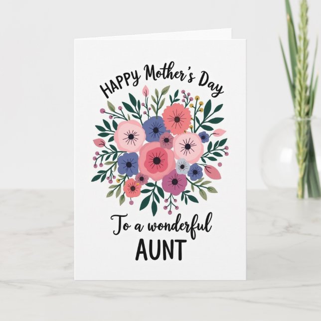 Striped Cheerful Blossom Greeting Card (Front)