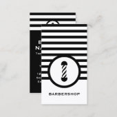 Striped Chic Barbershop Business Card (Front/Back)