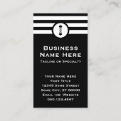 Striped Chic Barbershop Business Card (Back)