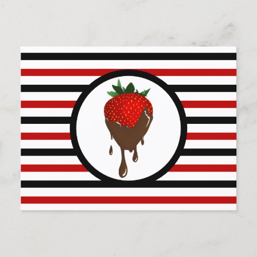 Striped Chic CHOCOLATE STRAWBERRY Postcard