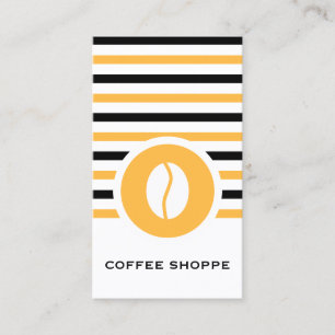 Striped Chic Coffee Bean Business Card