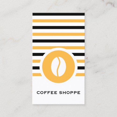 Striped Chic Coffee Bean Business Card