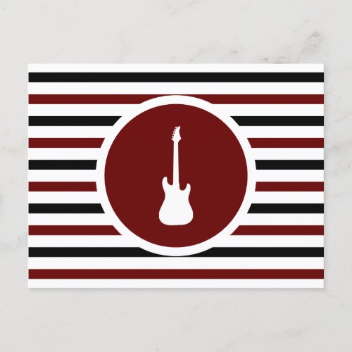 Striped Chic Electric Guitar Postcard