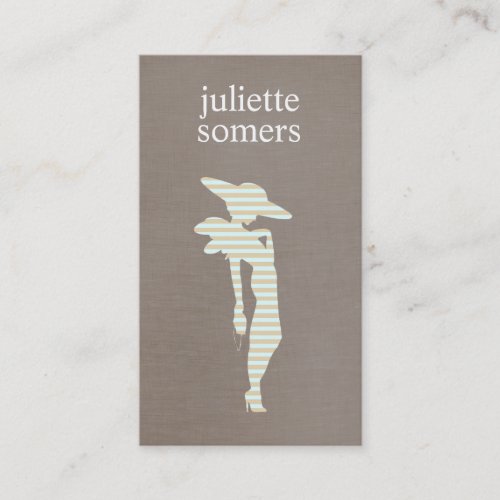 Striped Chic Fashion Model Clothing Boutique Business Card