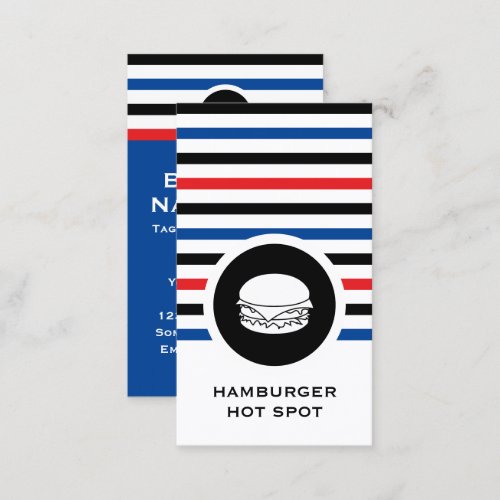 Striped Chic Hamburger Business Card