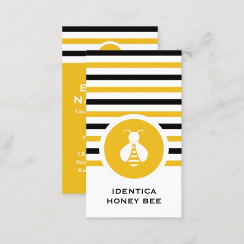 Striped Chic HONEY BEE Business Card