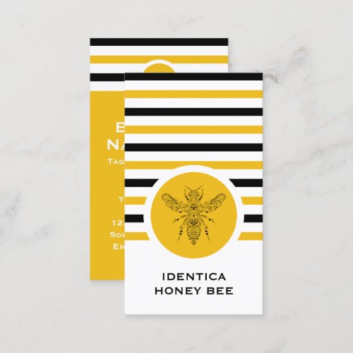 Striped Chic HONEY BEE Business Card