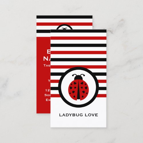 Striped Chic Ladybug Business Card