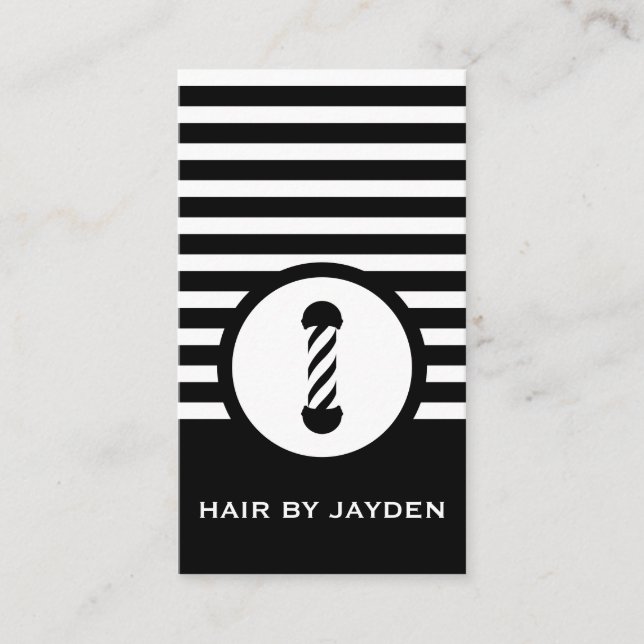 Striped Chic Loyalty Barbers Pole Card (Front)