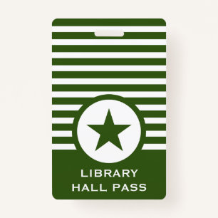 Striped Chic Star Hall Pass for Teachers Badge