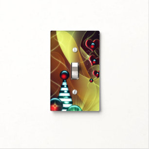 Striped Christmas Baubles & Love Light Switch Cover