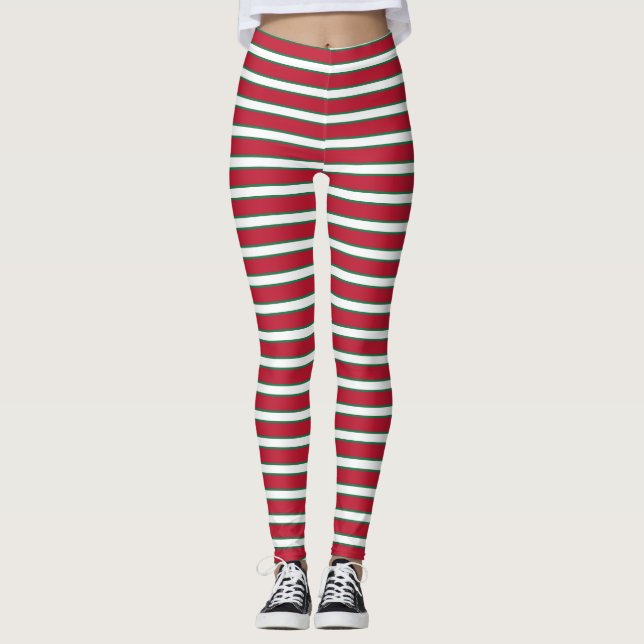 Striped Christmas Elf Leggings (Front)