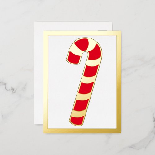 Striped Christmas Holiday Candy Cane Foil Postcard