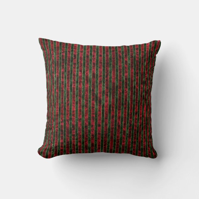 Striped Christmas Throw Pillow (Front)