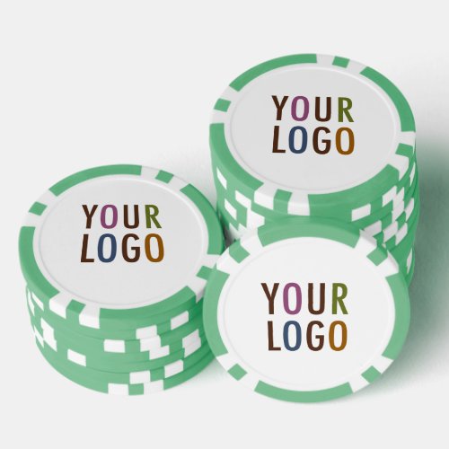 Striped Clay Poker Chips with Custom Company Logo