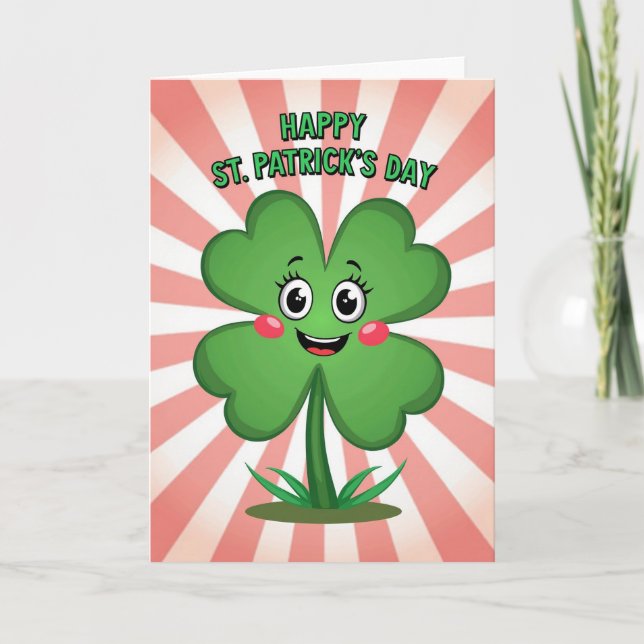 Striped Clover Happy Day Card (Front)
