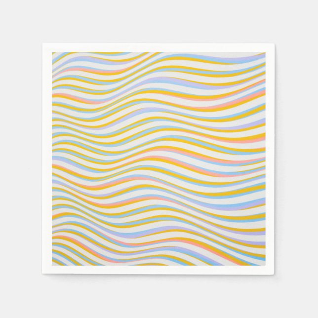 Striped Colored Abstract  Napkins (Front)