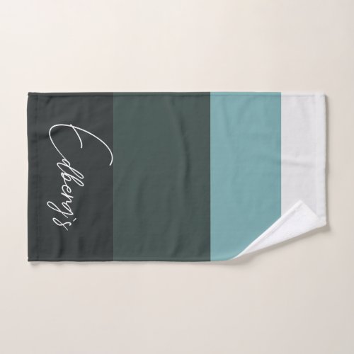 Striped Colored Handwritten Text Hand Towel