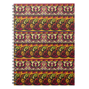 Striped colorful ethnic seamless ornament. Floral  Notebook