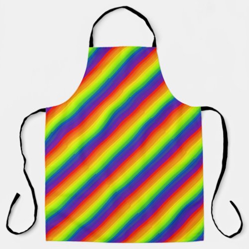 Striped Colorful Gay LGBT Rainbow Flag Design Apron