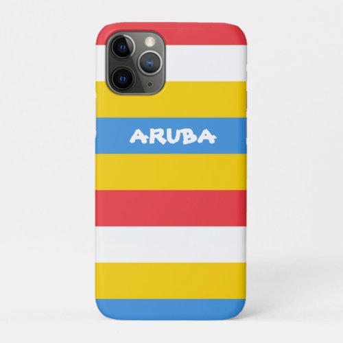 Striped Colors of Aruba Flag iPhone 11 Pro Case