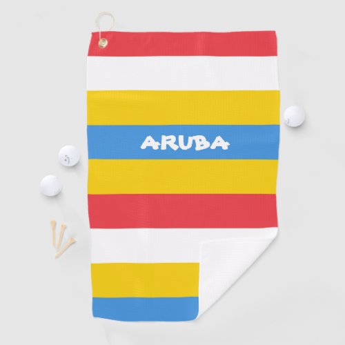 Striped Colors of Aruba Flag  Golf Towel