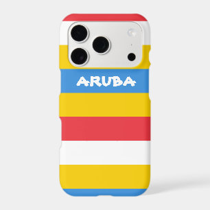 Striped Colors of Aruba Flag iPhone 17 Pro Case