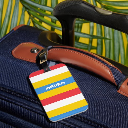 Striped Colors of Aruba Flag  Luggage Tag