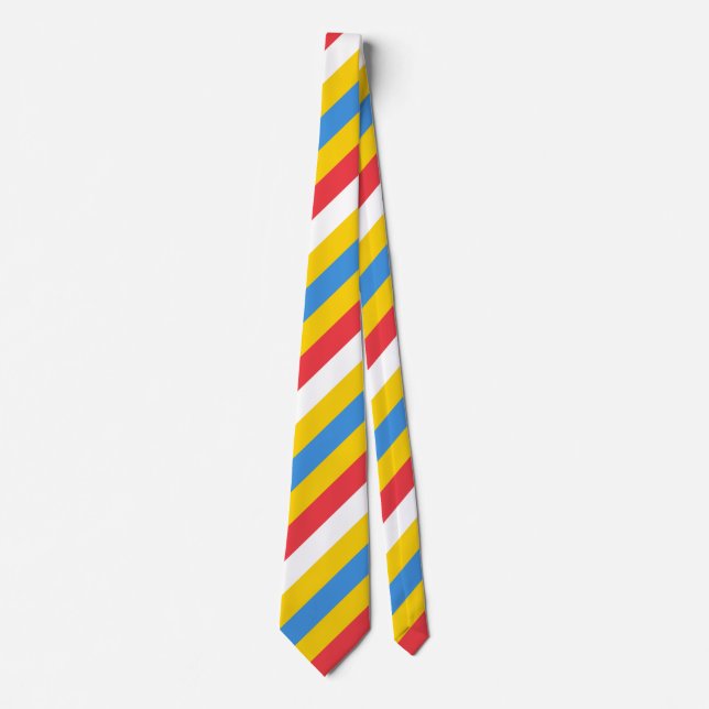Striped Colors of Aruba Flag Neck Tie (Front)