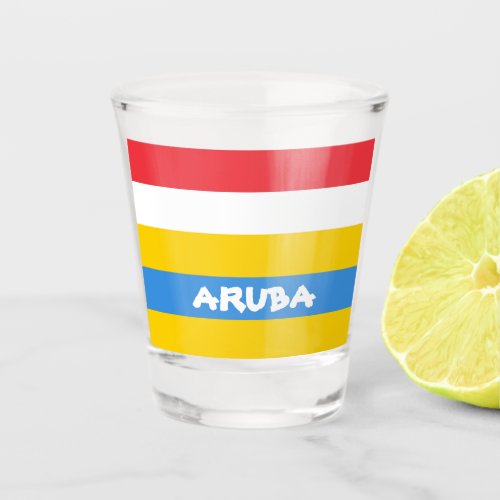 Striped Colors of Aruba Flag Shot Glass