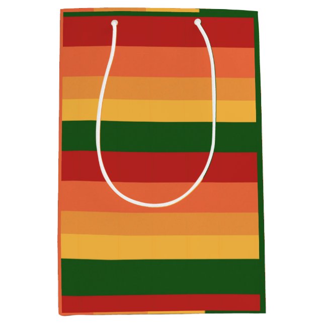Striped Colors of Autumn Medium Gift Bag (Front)