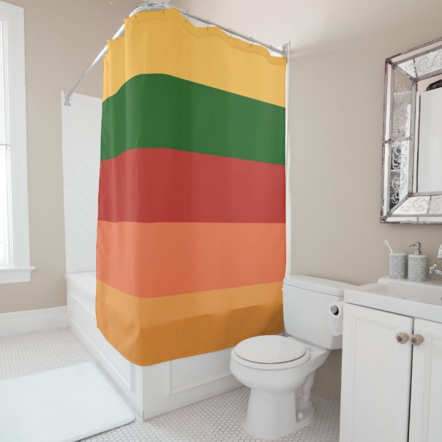 Striped Colors of Autumn Shower Curtain (In Situ)