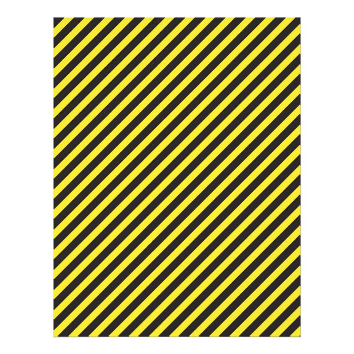 Striped Construction   Yellow & Black Diagonal Letterhead Template