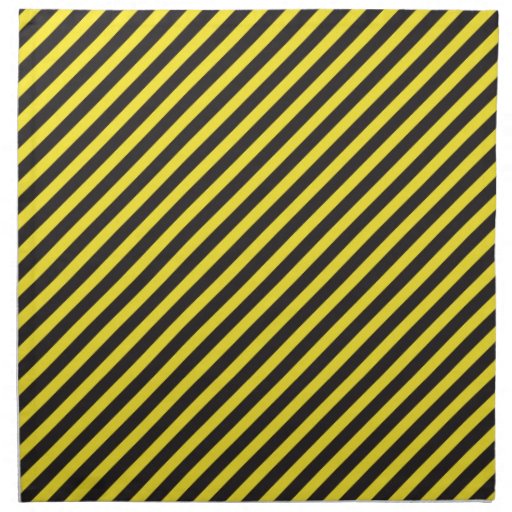 Striped Construction - Yellow & Black Diagonal Napkins | Zazzle