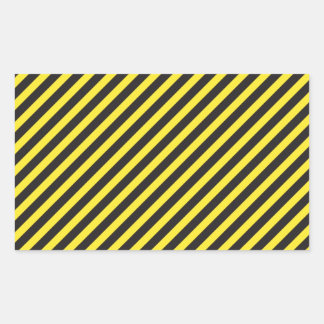 Striped Construction - Yellow & Black Diagonal Rectangular Sticker